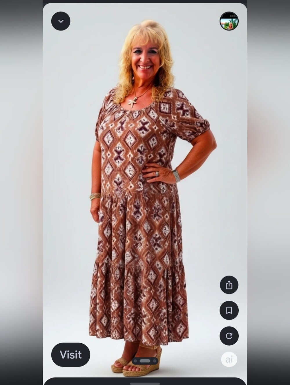 Knox ROSE Summer Dress Plus Size XXL Rust Wine White Puffy Sleeves.